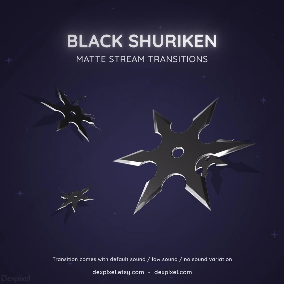 black shuriken ninja matte stream transition
