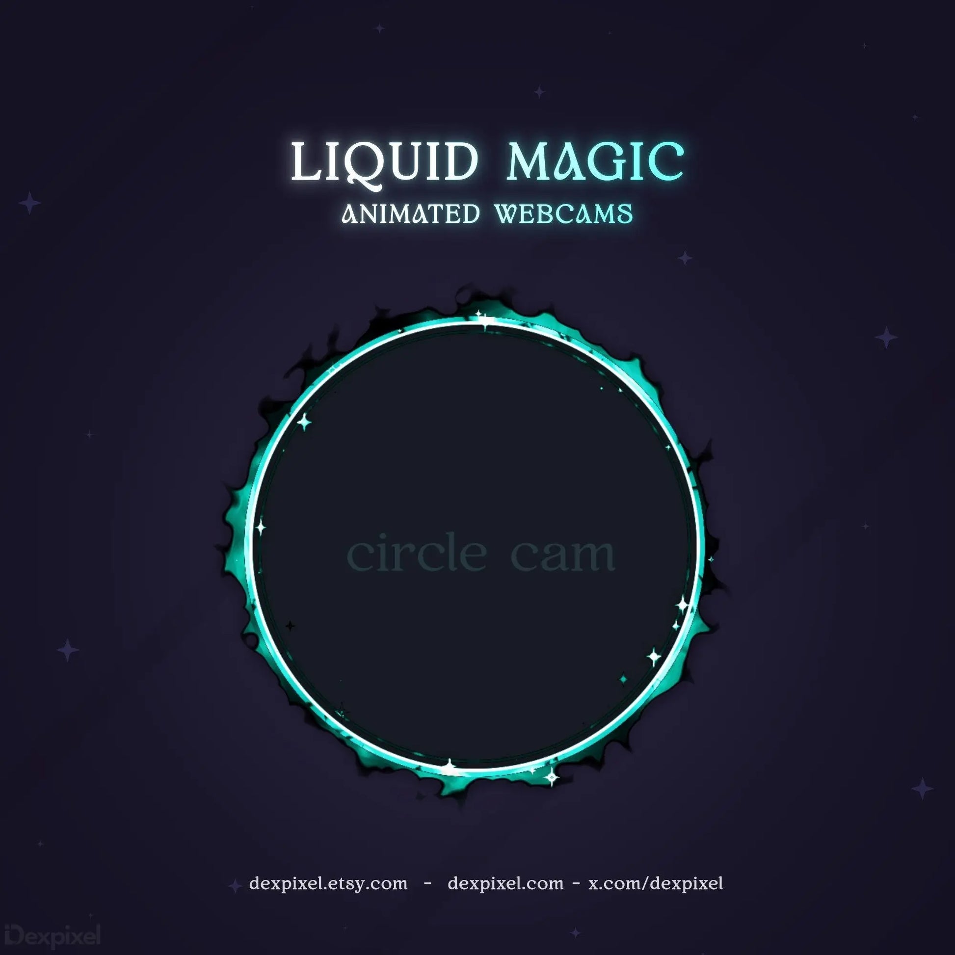 animated liquid magic circle webcam frame
