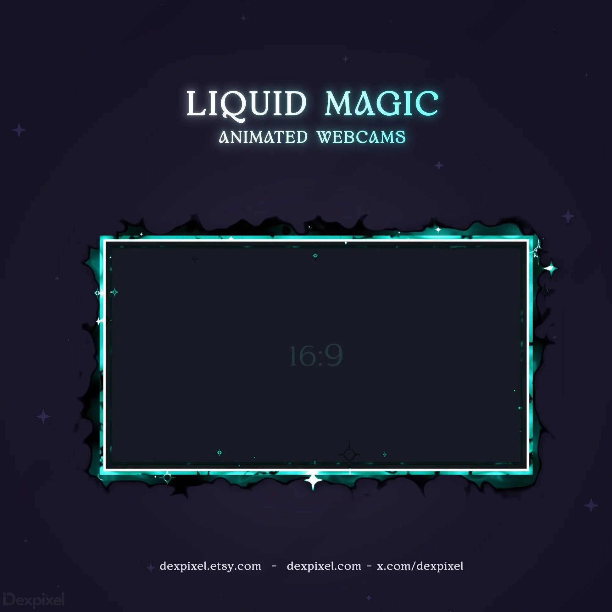 16 9 animated liquid magic webcam overlay
