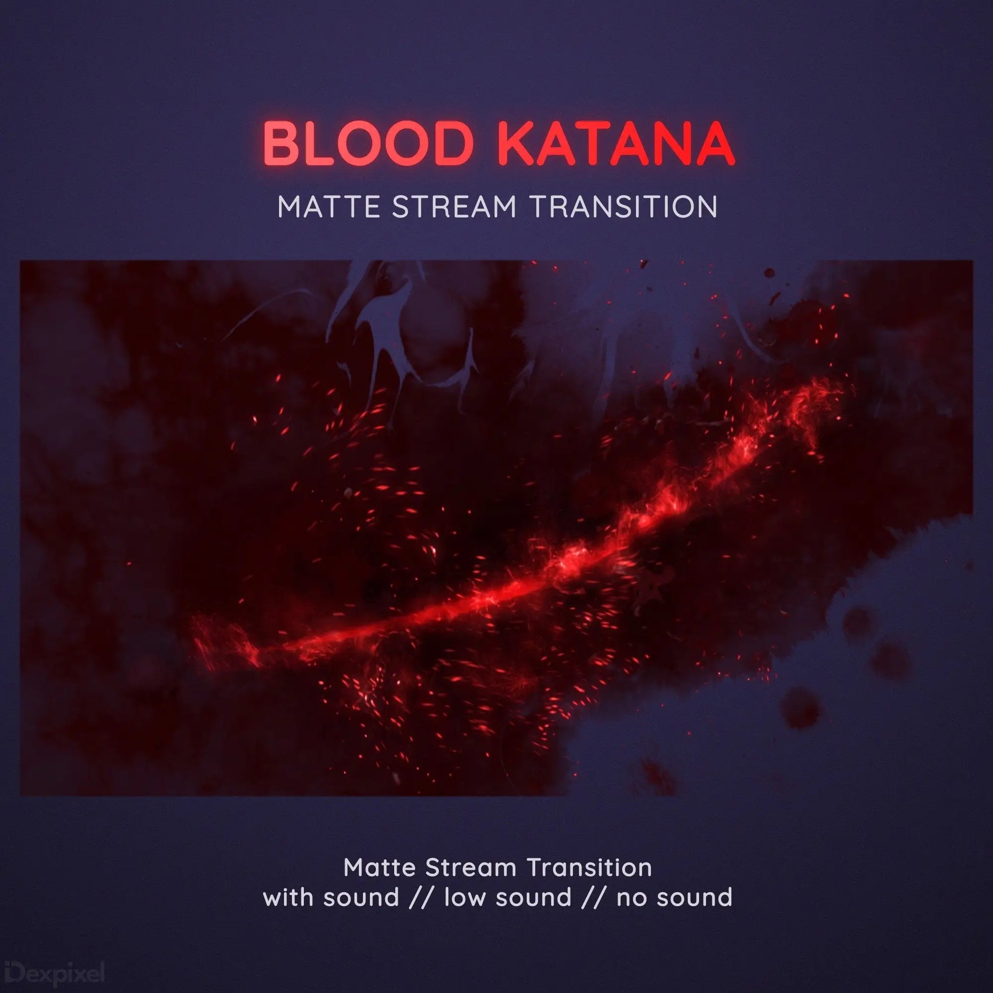 Glowing red katana blade trailing ethereal particles and energy.