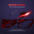 Glowing red katana sword with a matte stream effect animation.