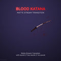 A katana sword with blood splatter effects and white highlights.