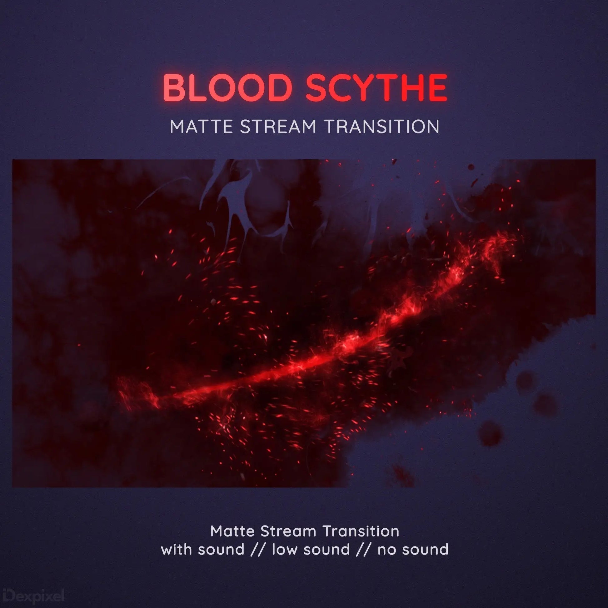 A glowing red curved streak with particle effects resembling a scythe blade.