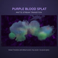 Purple and multicolored splatter effect with smoky wisps and bokeh elements.