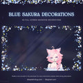 blue white sakura cherry blossom stream decoration