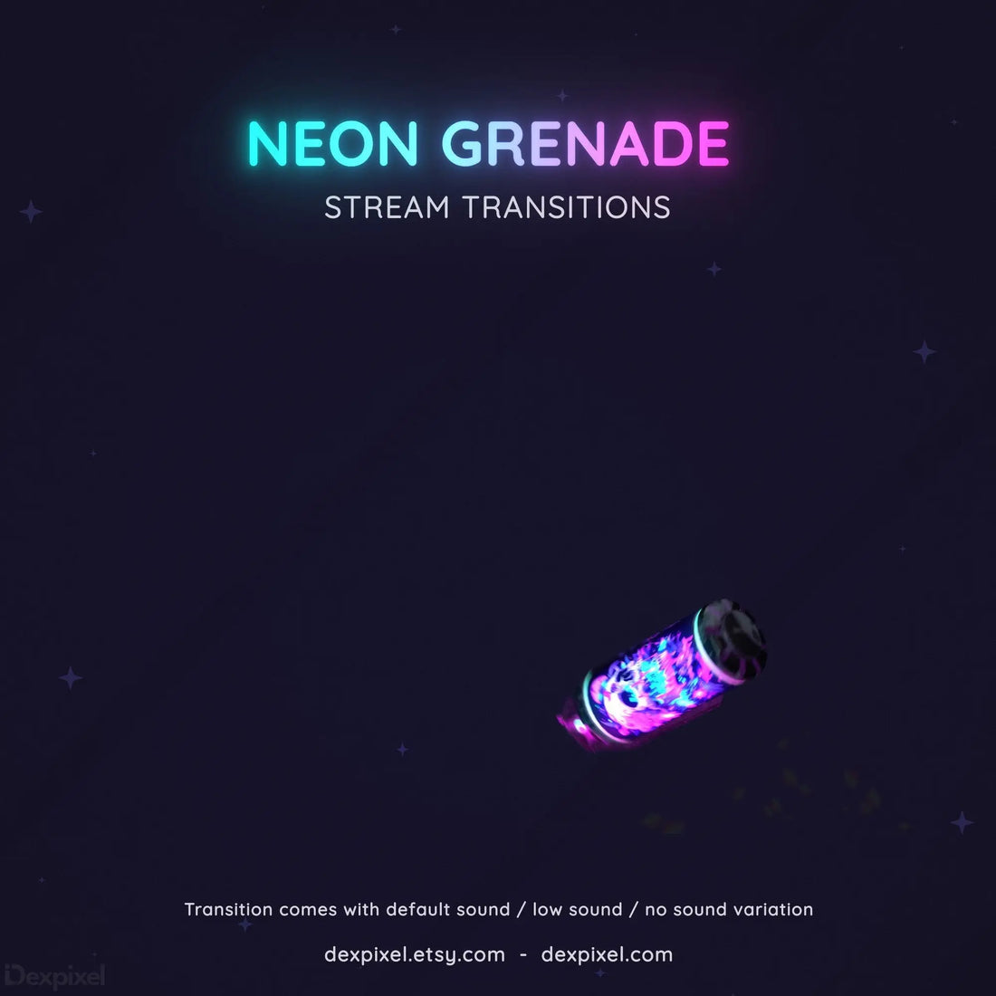 neon blue pink grenade stream transition
