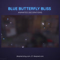 Animated blue butterflies flutter against a dark backdrop in Blue Butterfly Bliss