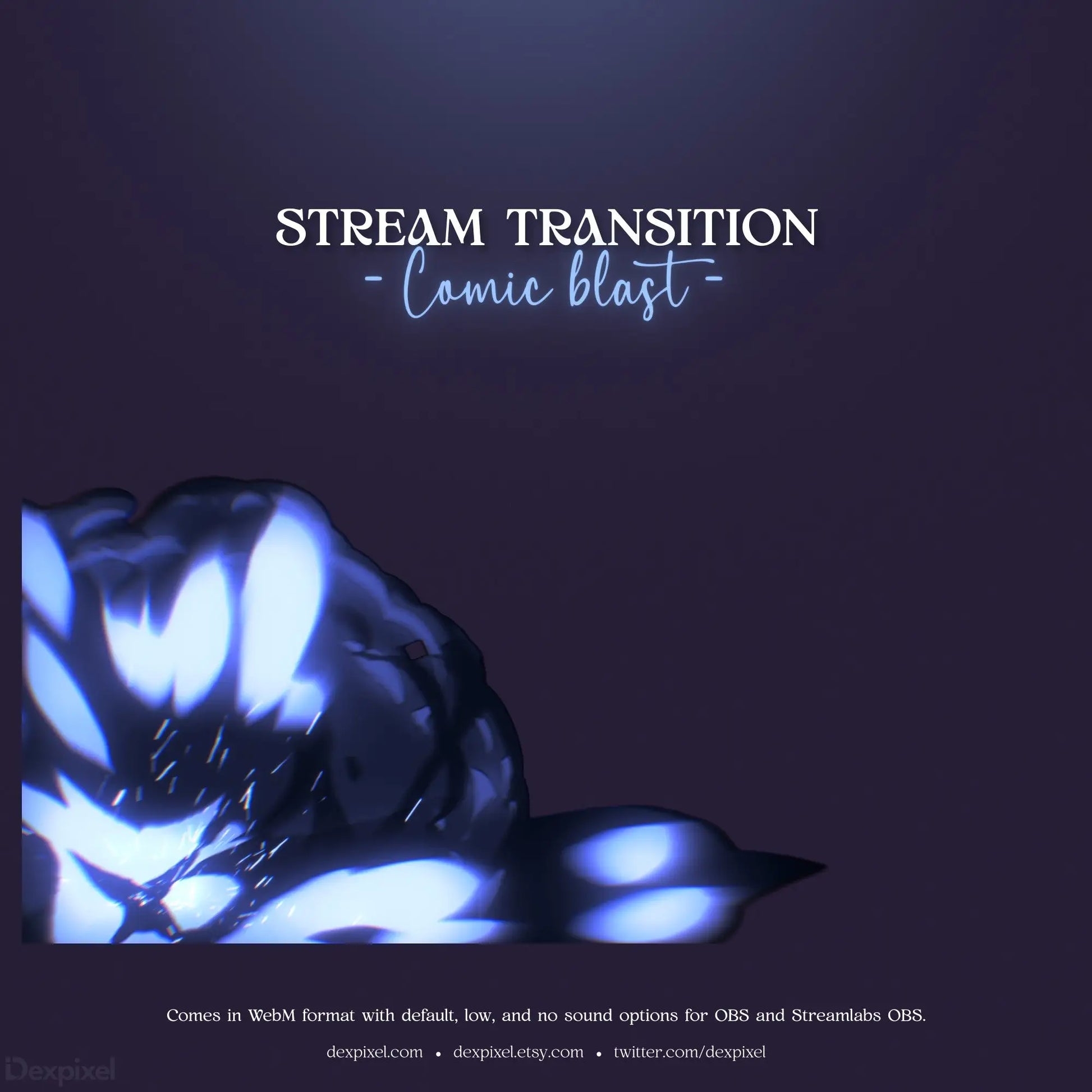 A blue-tinted stream transition overlay graphic with wavy fluid-like effects.