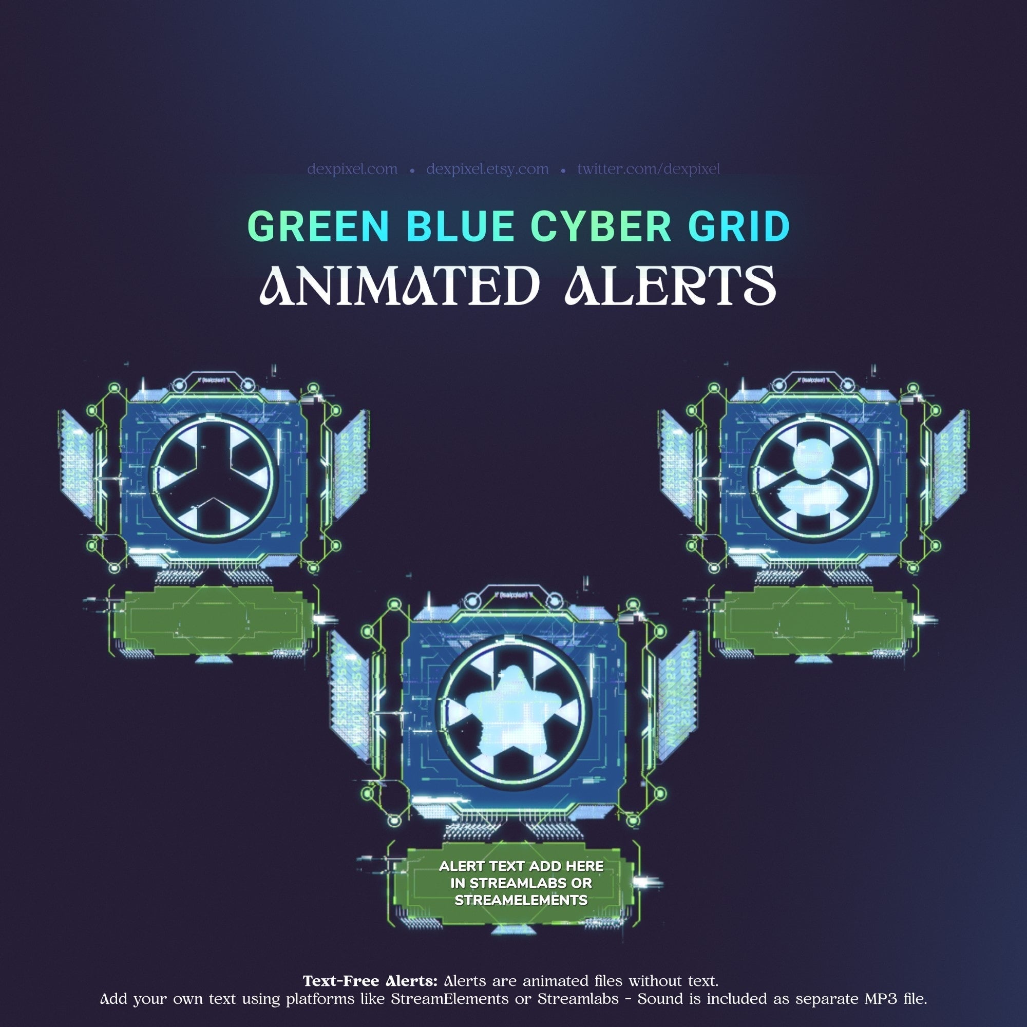 Animated cyber grid alerts.