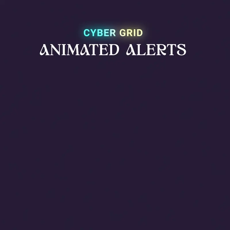 Cyber Grid animated alerts.