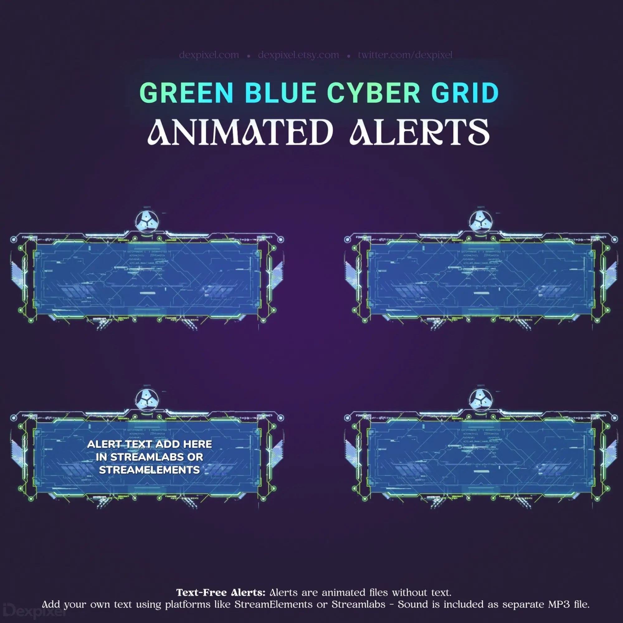 Cyber grid animated alerts.