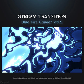 Blue fire stream transition.