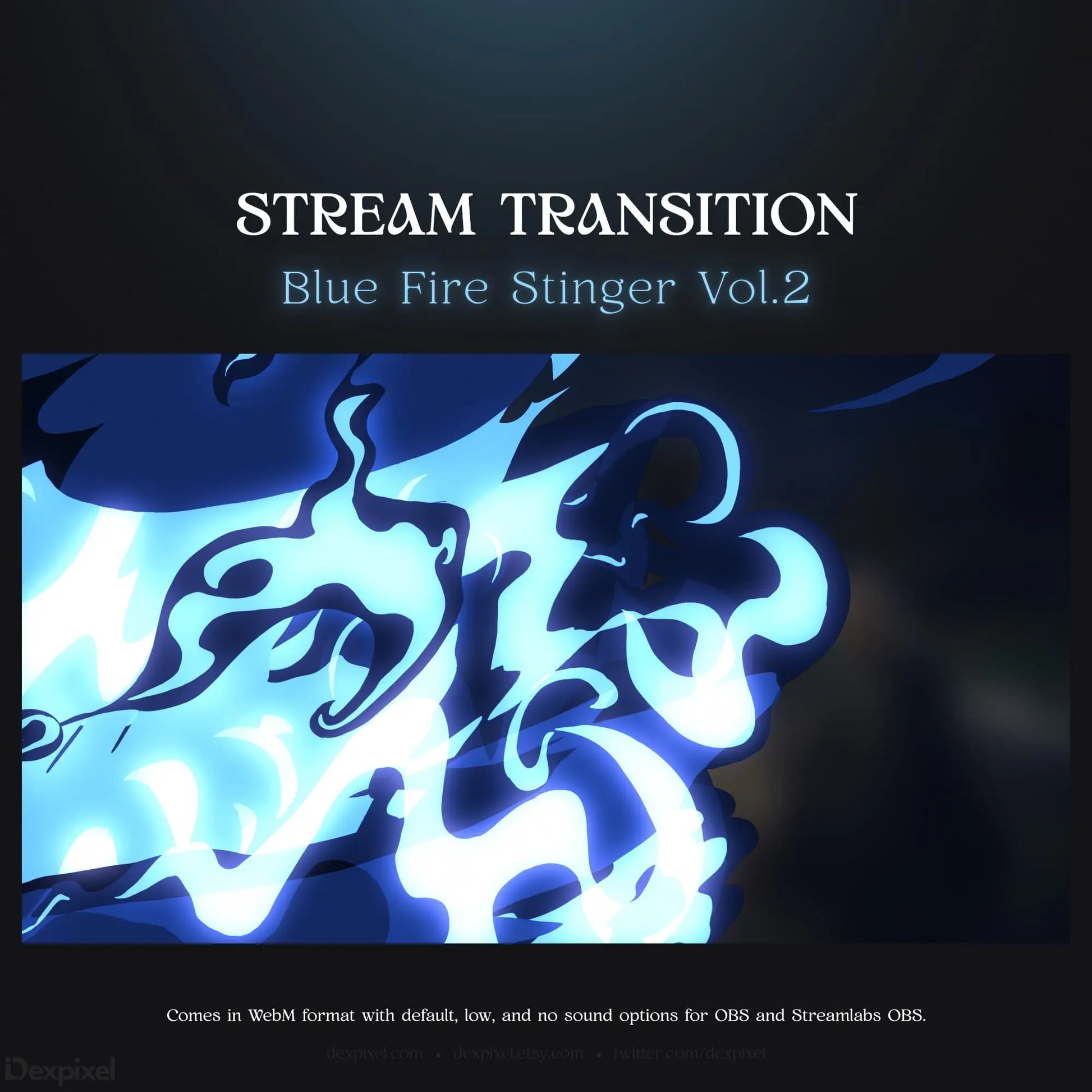 Blue fire stream transition.