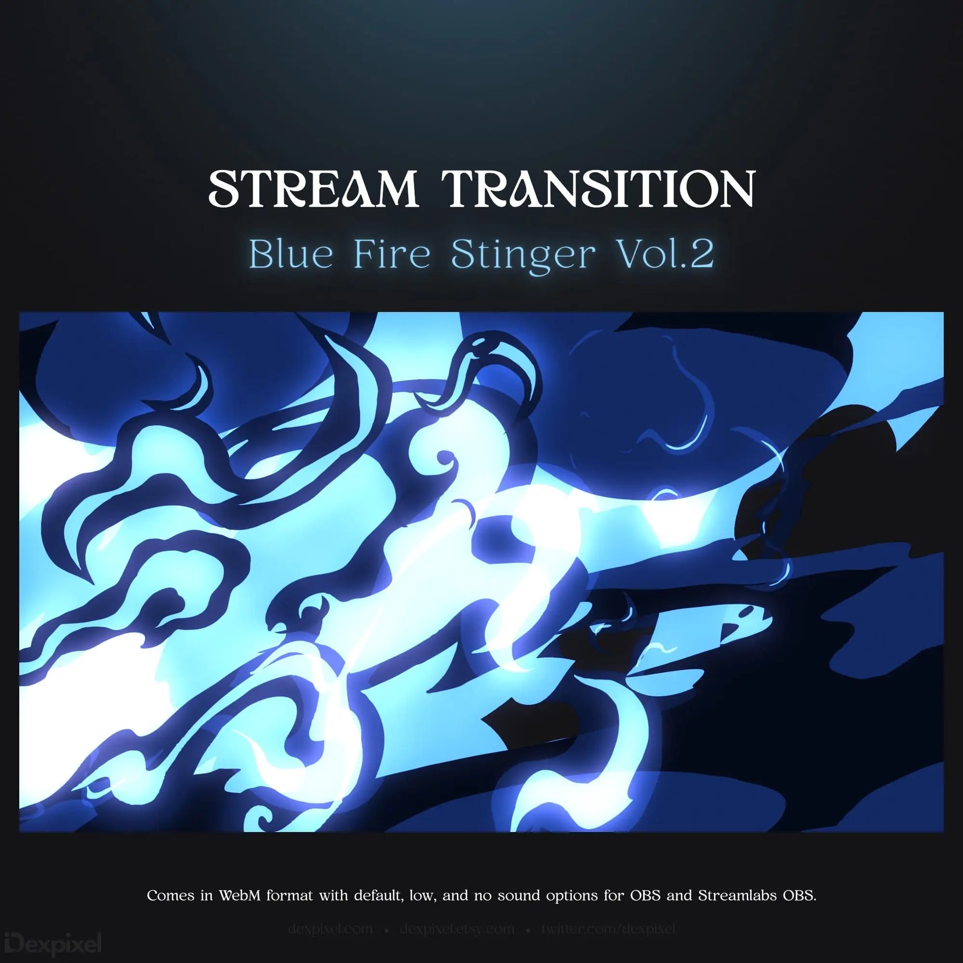 Blue fire stream transition.