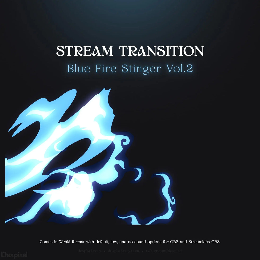 Blue fire stream transition.