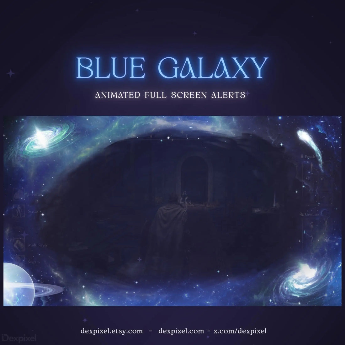 Blue Galaxy Nebula Animated Stream Alert
