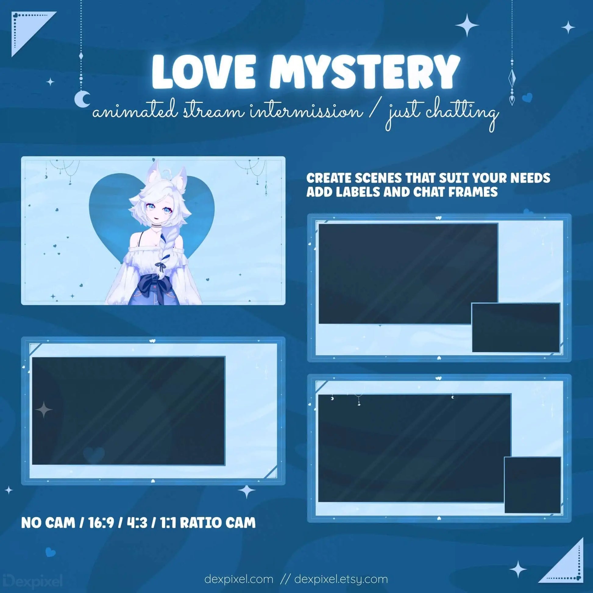 blue love mystery animated stream pack
