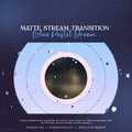 Circular matte stream transition overlay featuring a pink ring border and blue stars for Blue Pastel Dream