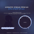 Glowing blue circular webcam frame with sparkle effects for Blue Pastel Dream Webcam