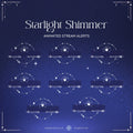 Animated Blue Shimmer Starlight Alerts with celestial designs and shimmering stars