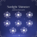 Glowing white stars and sparkle effects in a circular pattern for Blue Shimmer Starlight Alerts