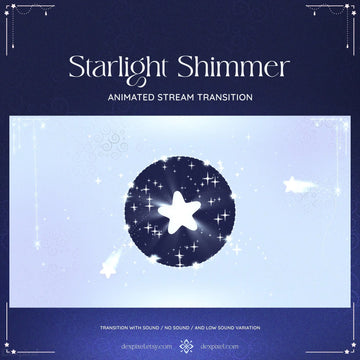 Animated starlight stream transition featuring a glowing star and sparkles for Vtuber aesthetics