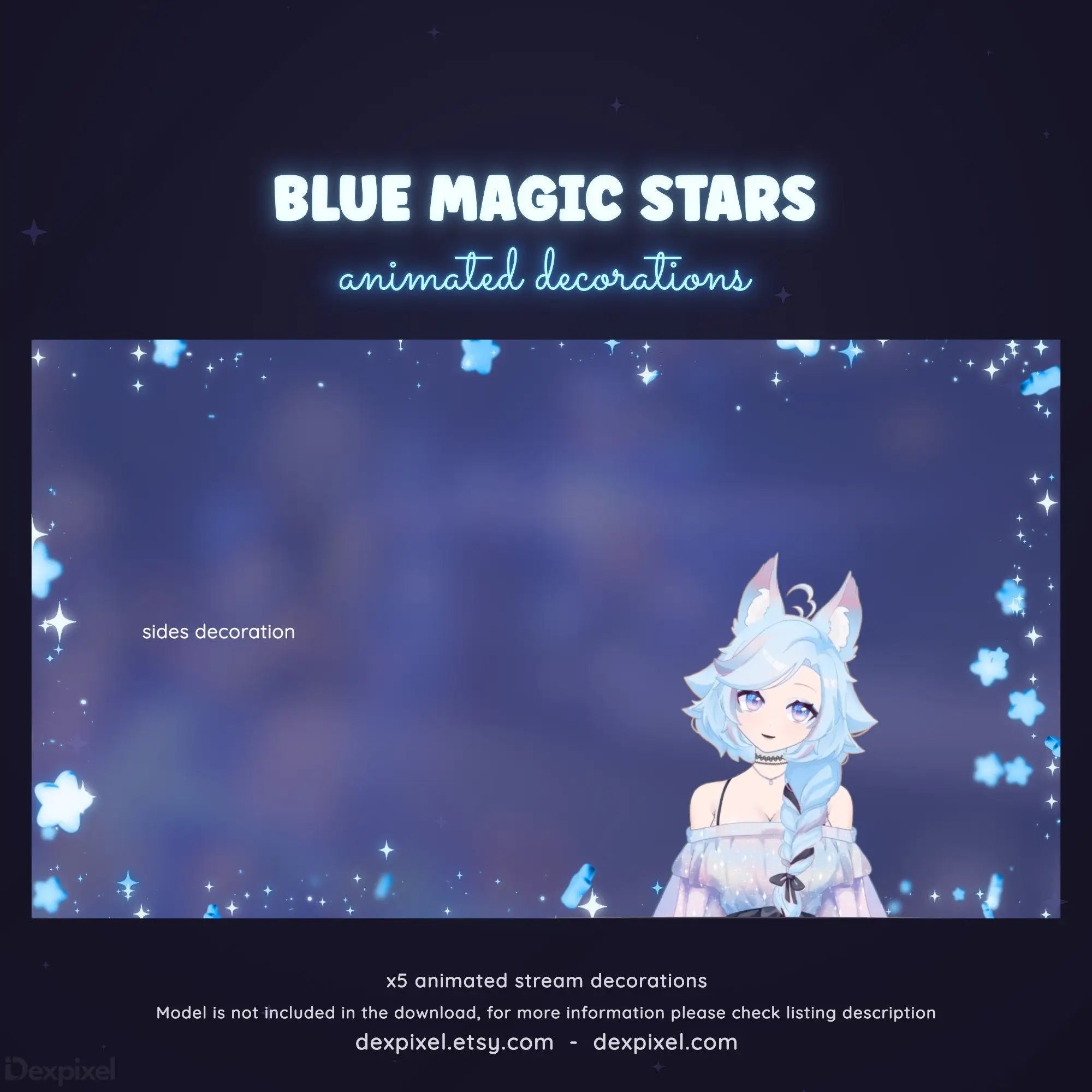 Cute Star Decorations for Twitch | Floating Particles Pack