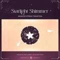 Animated stream transition featuring a shimmering star and glowing accents in brown and pink hues.