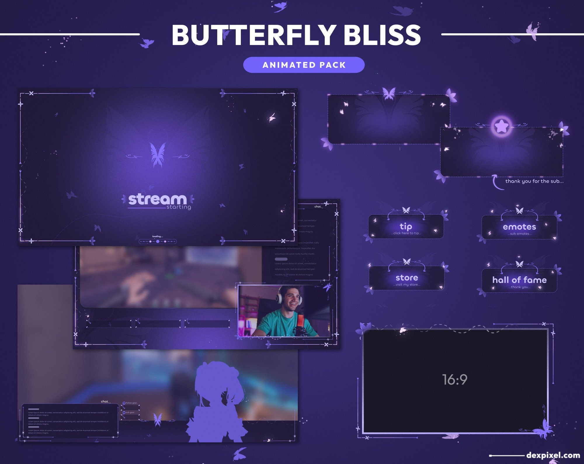 butterfly bliss purple stream pack