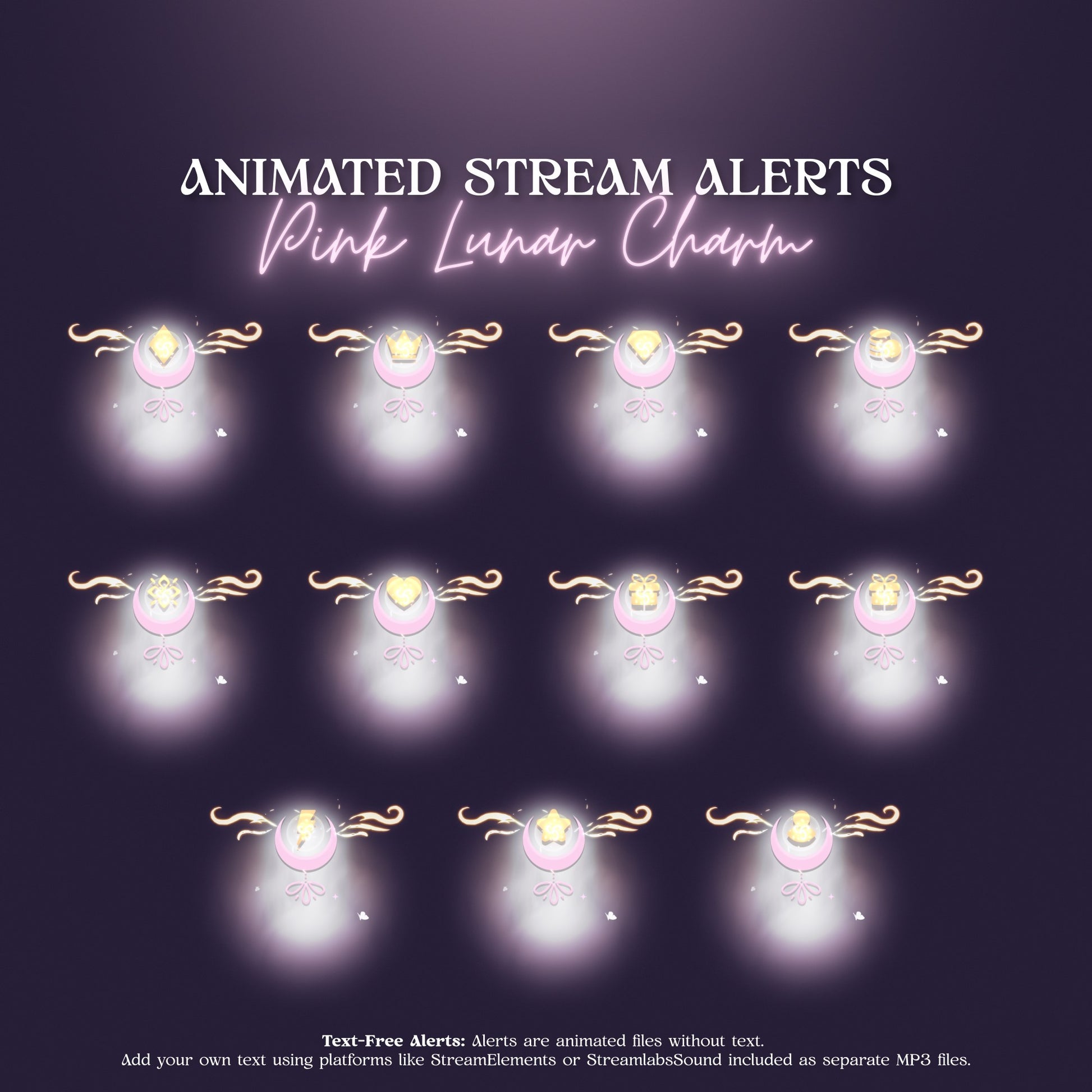 Twitch Stream Alerts | Lunar Charm Celestial Theme