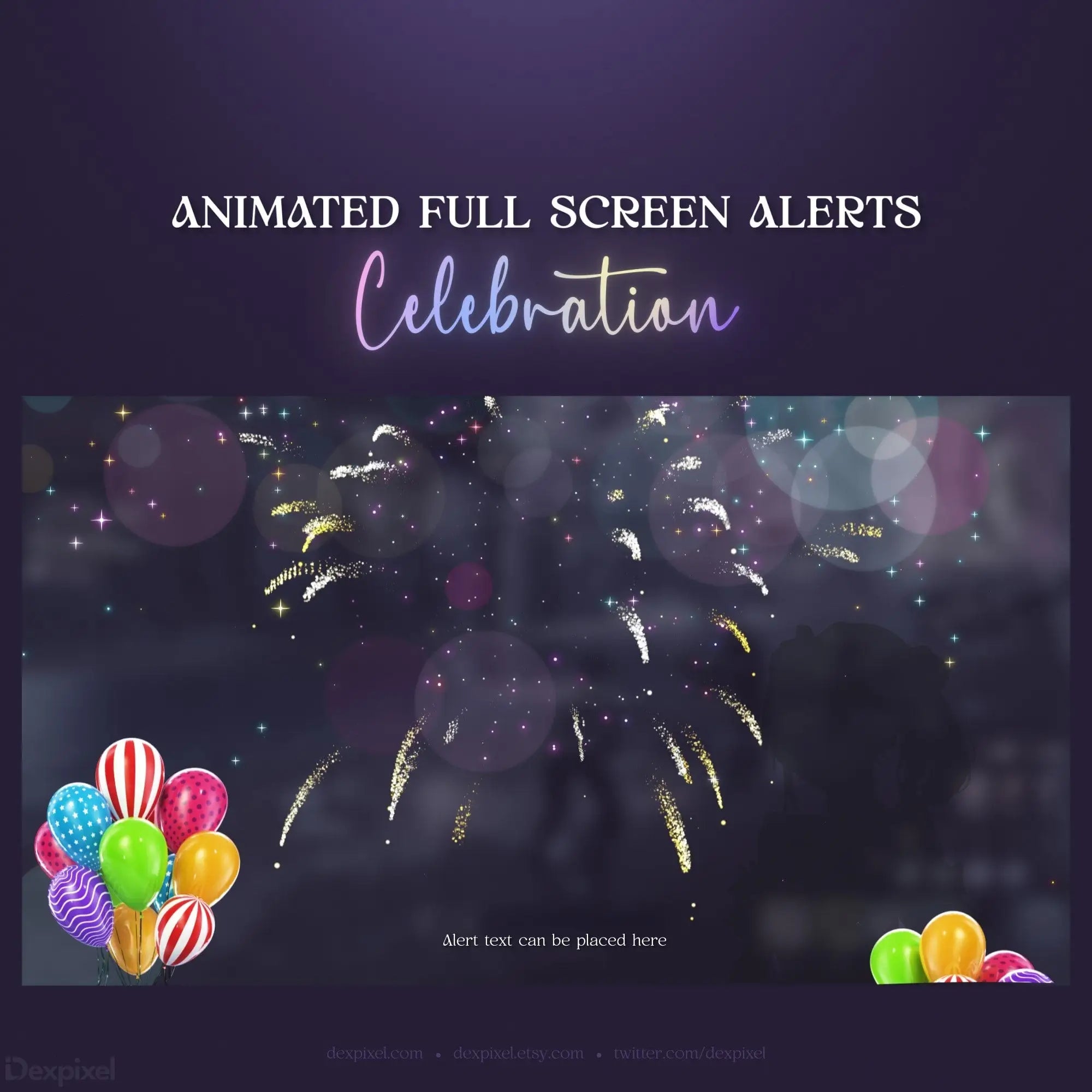 Celebration-themed animated alert.