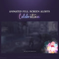Celebration-themed animated alert template.