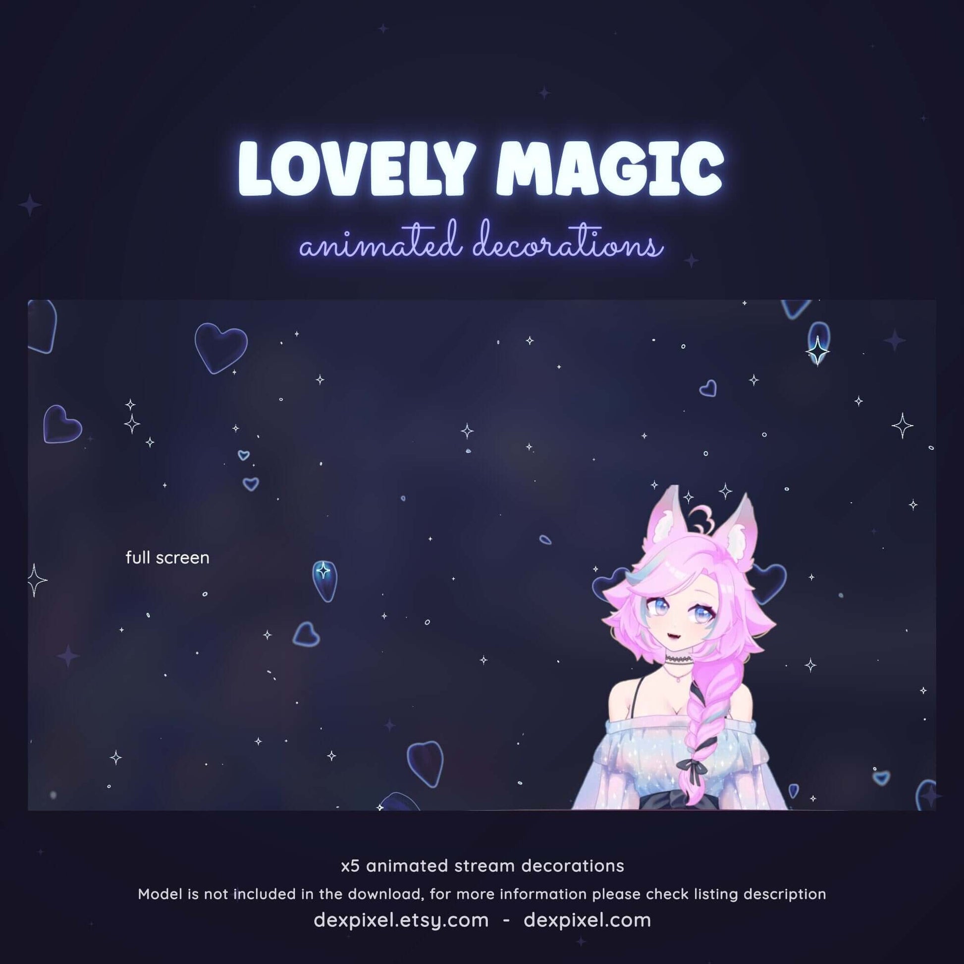 cute animated stream add on floating hearts
