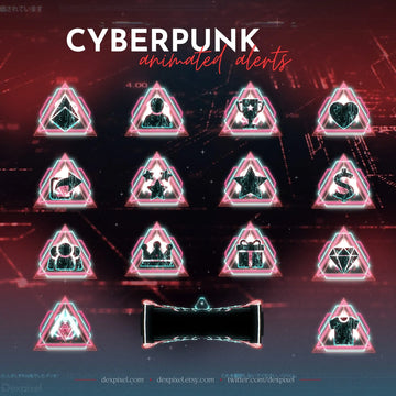 Cyberpunk Red Glitch Stream Alerts - Animated