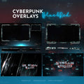 Cyberpunk Blue Animated Stream Scenes - Pack