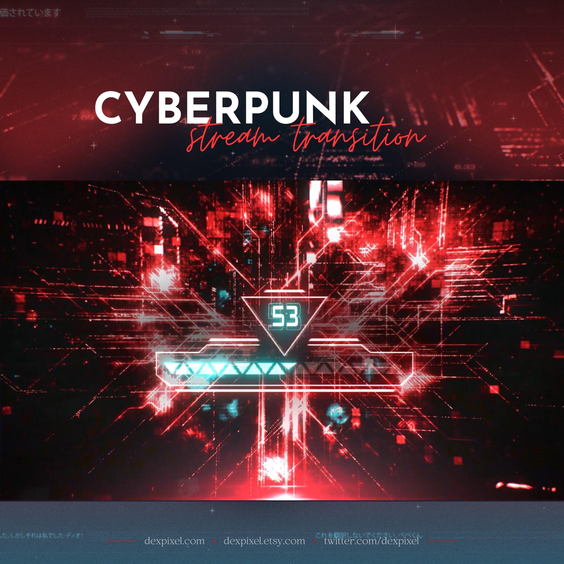 cyberpunk red blue stream transition