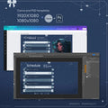Design template showing a schedule interface in both Canva and Photoshop formats.