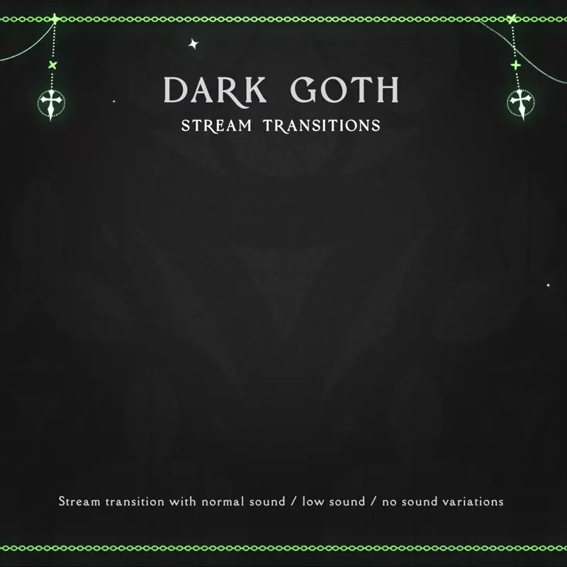 A digital stream transition with gothic-themed elements and sound variations.