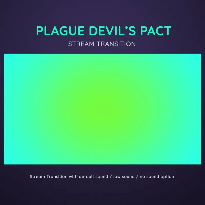 A graphic for a stream transition featuring a bright green and cyan gradient.
