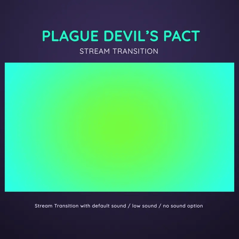 A graphic for a stream transition featuring a bright green and cyan gradient.