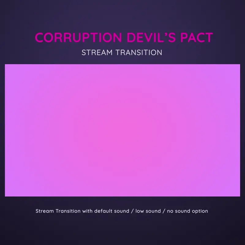 Glowing blue demonic figure with horns and wings in a mystical stream transition animation.