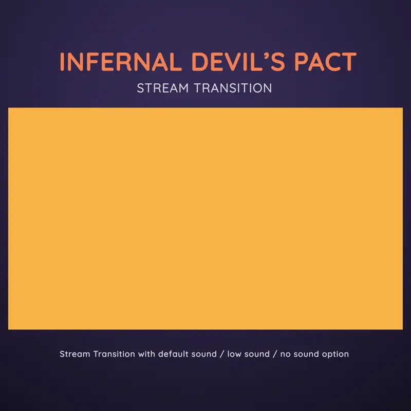 A stream transition graphic with sound options.