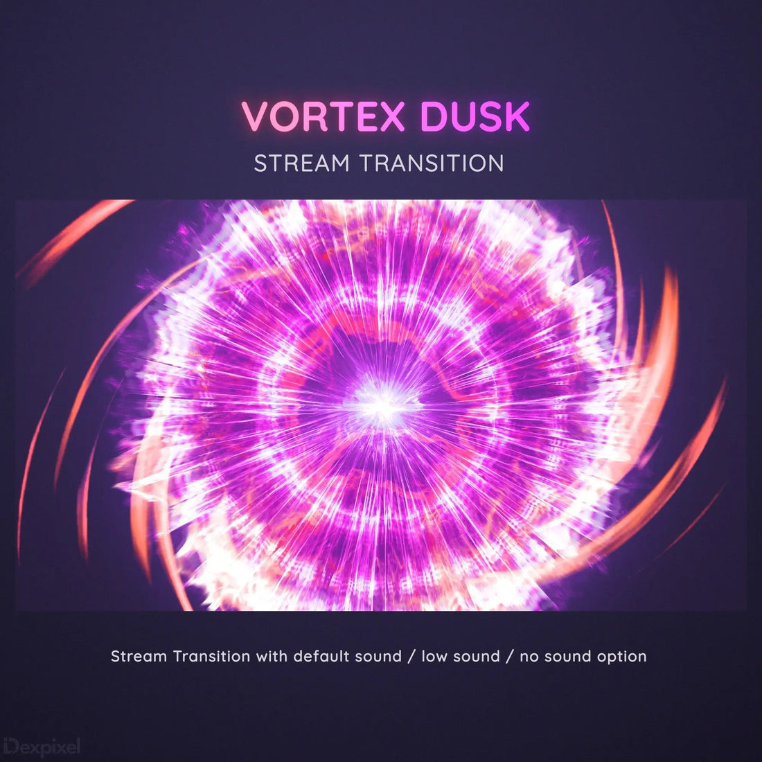 Swirling pink and purple vortex with glowing spiral light effects.