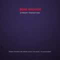 A digital stream transition with sound options.