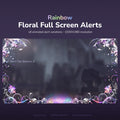 Rainbow floral full-screen animated alerts for streaming.
