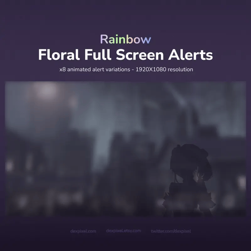 A digital product for animated full-screen alerts with floral designs.
