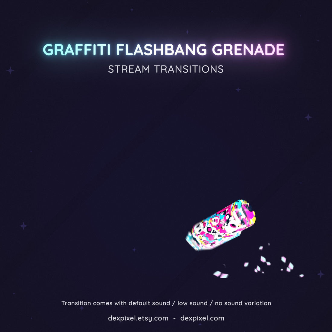 grenade flashbang graffiti skulls stream transition
