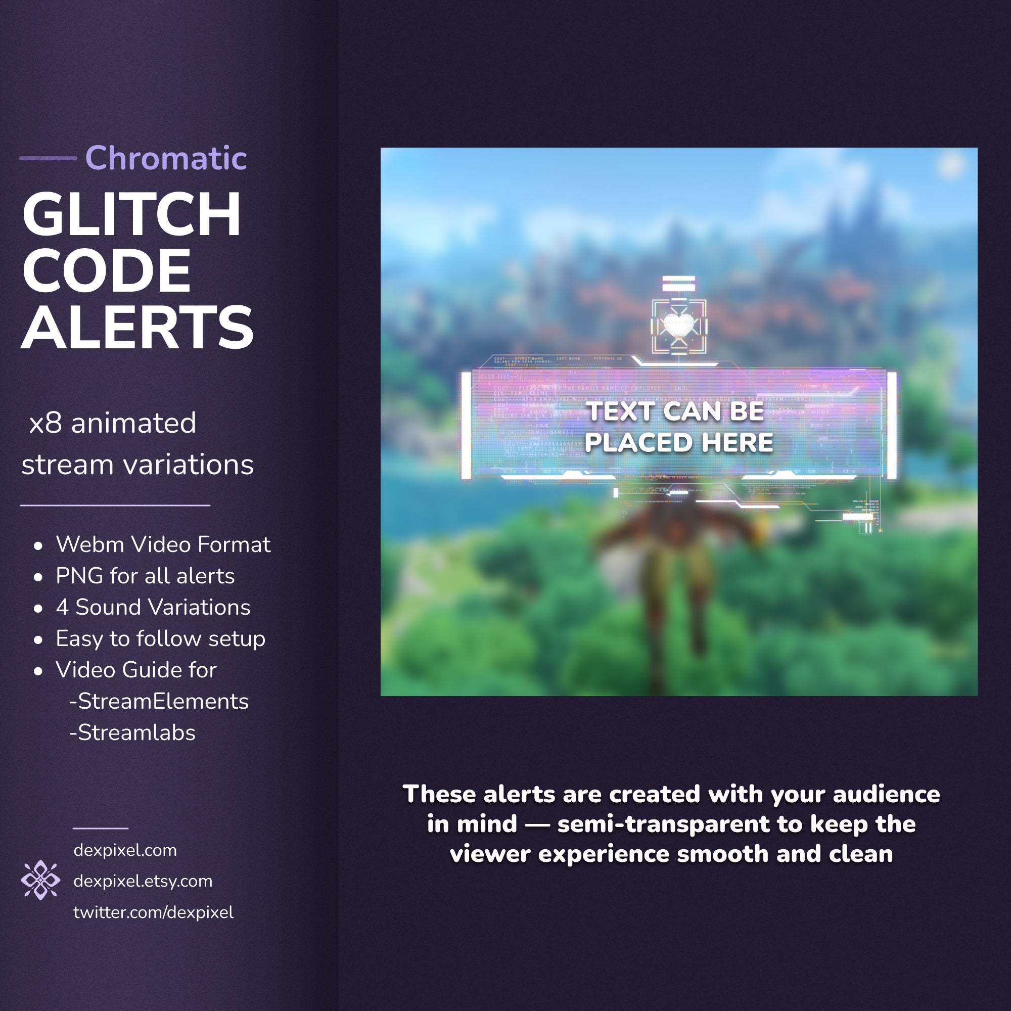 Animated stream alerts.