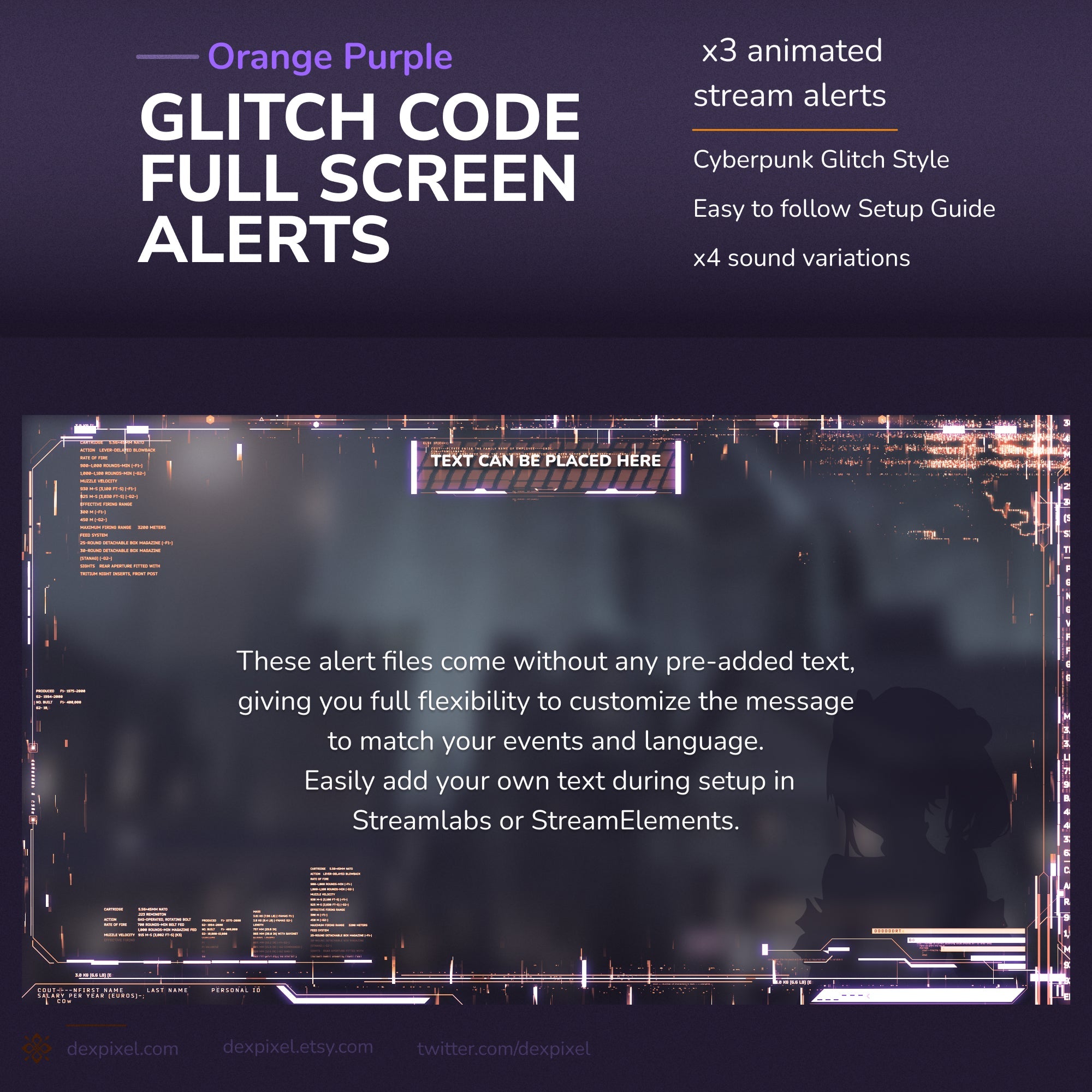 Animated stream alerts.