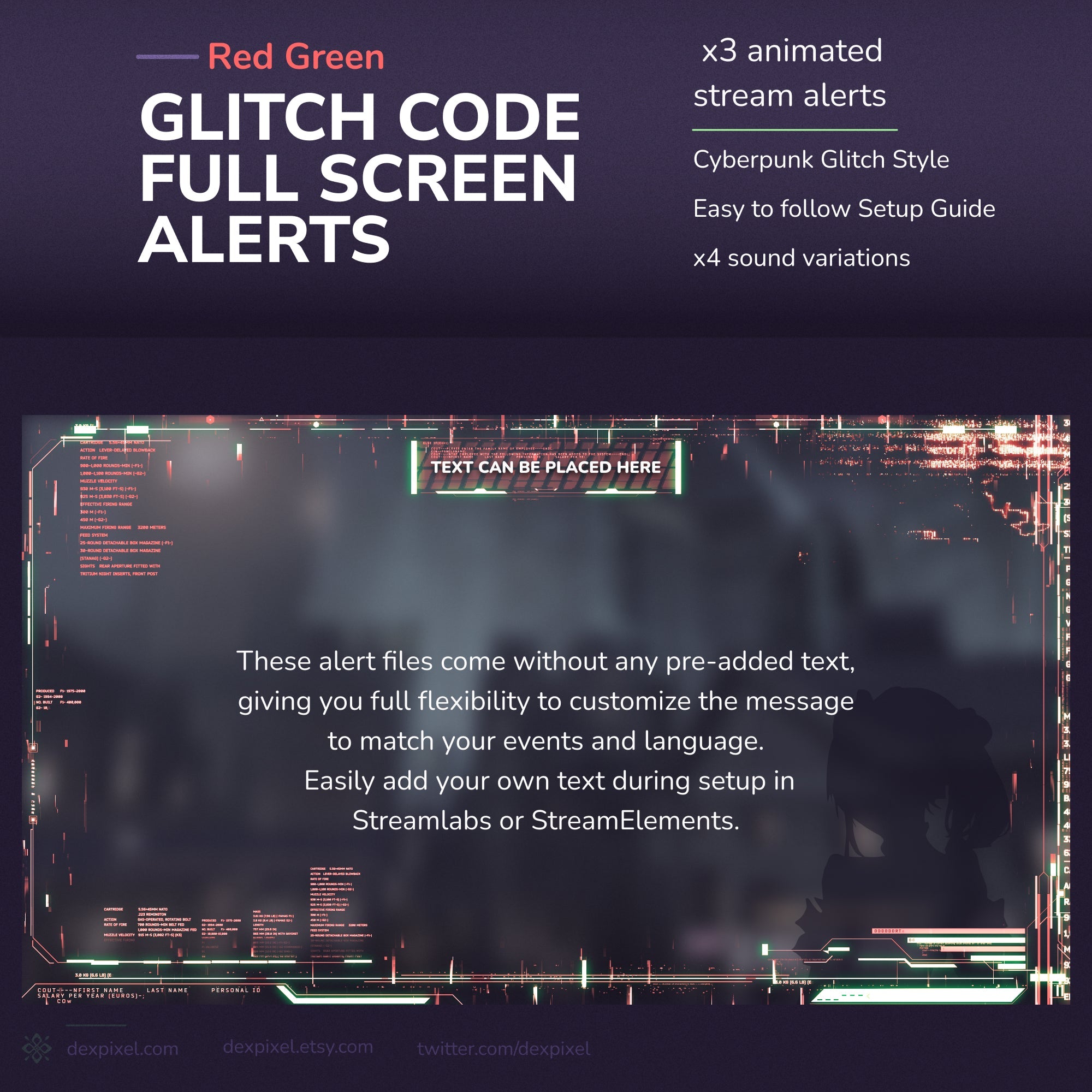 Animated stream alerts.